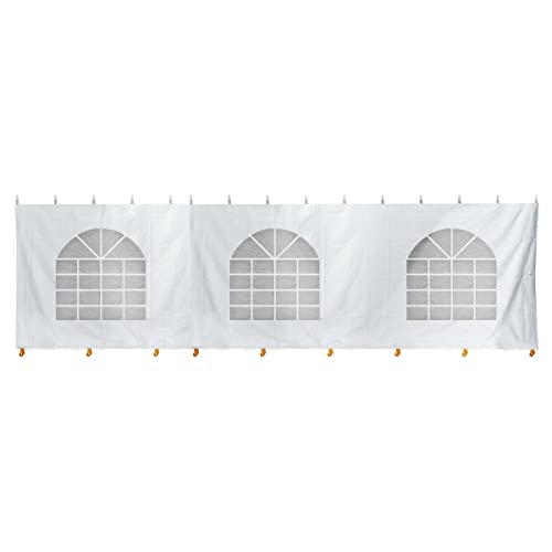 TentandTable Outdoor Cathedral Tent Sidewall 9x30 ft Waterproof UV Resistant Heavy Duty White