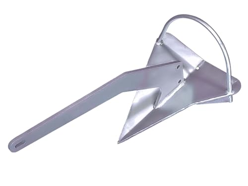 MarineNow Galvanized Shovel Scoop Style Anchor with Roll Bar Silver 55 kg