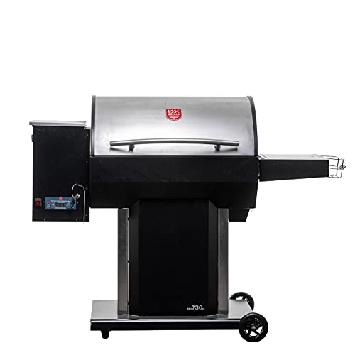 USSC Grills USG730SS Stainless Steel Wood Pellet Grill Black