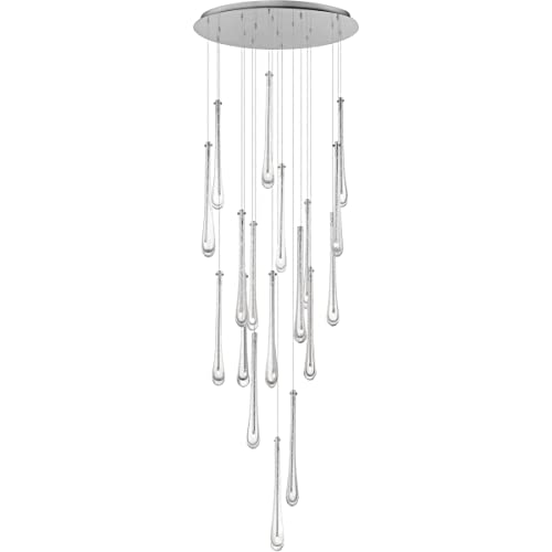 ET2 Stillo 27W 18 LED Pendant Light 18" Tall 25.5" Wide Satin Nickel Finish Silver