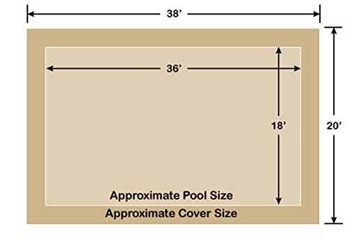 Loop-Loc Rectangle Pool Safety Cover 18' x 36' Tan Super Dense Mesh