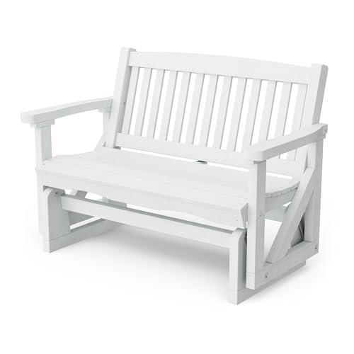 Wildridge Classic Mission Glider Outdoor Weather Resistant Recycled HDPE White