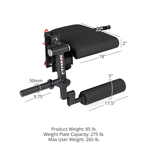Titan Fitness Plate-Loaded Leg Curl and Extension Attachment Black