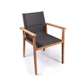 POVL Outdoor Menlo Teak Stacking Dining Chair Set of 6 Graphite