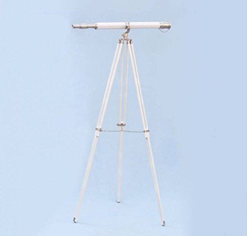 Handcrafted Nautical Decor Galileo Telescope 65" Brushed Nickel