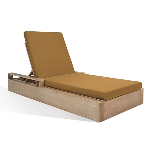 Safavieh Couture Outdoor Collection Lanai Chaise Lounge Chair Natural/Brown