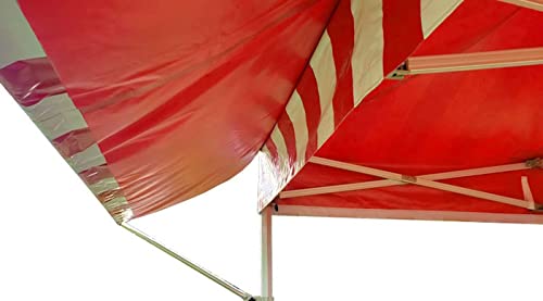 TentandTable Instant Carnival Outdoor Canopy Pop Up Tent with Side Walls 10x10 Red Striped Red