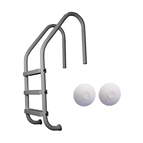 SAFTRON Graphite Gray Inground Pool Ladder & Railing Anchor Socket Cover 2-Pack