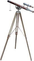 Antiqueex Nautical Vintage Double Barrel Telescope Chrome Finish
