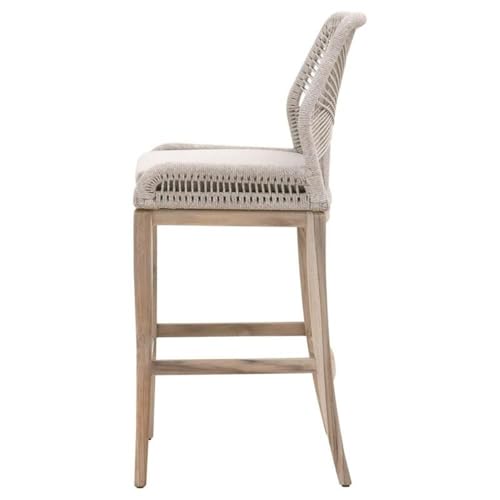 Home Square 30" Fabric Outdoor Barstool Set of 3 Gray