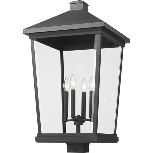 Z-Lite 4 Light Outdoor Post Mount Fixture Black