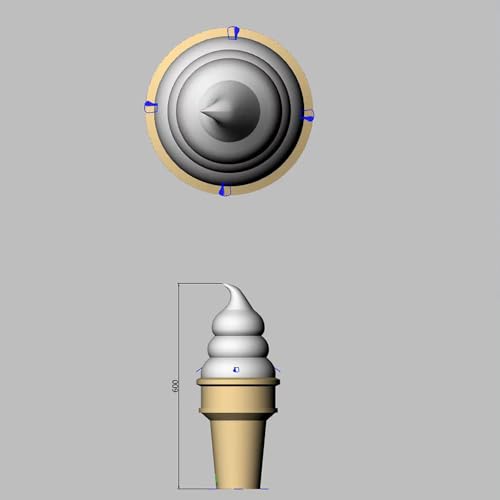 YBZCHLM Giant Inflatable Ice Cream Cone with Lights Khaki & White 20ft H