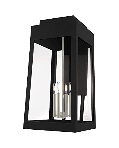 Livex Oslo Four Light Outdoor Wall Lantern Black