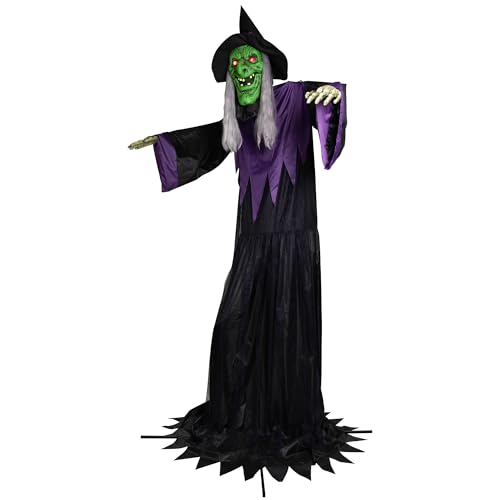 Northlight Huge Lighted Animated Talking Witch Halloween Decoration 15" Black
