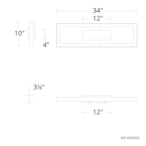 Modern Forms Boxie 34in LED Outdoor Wall Light 3000K Black with Brushed Nickel