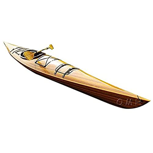 Wooden Boat USA 1 Person 17-Feet Real Kayak Natural Wood