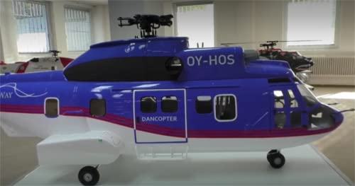 HUIKDY RC Helicopter EC-225 Super Puma Fuselage Blue/White