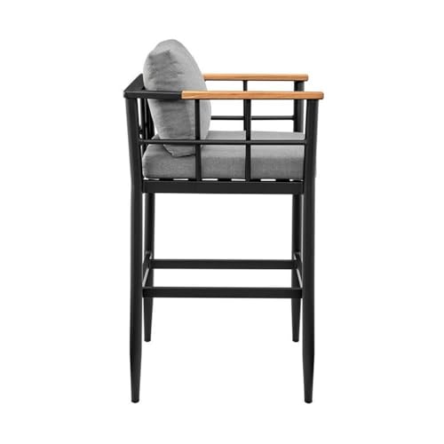 Armen Living Orlando Outdoor Patio 5-Piece Aluminum Bar Set Black