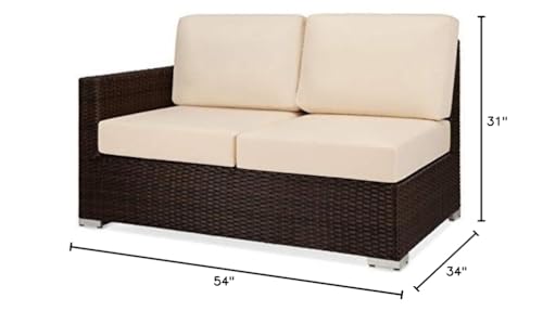 Source Furniture Lucaya Duraweave Outdoor Left Arm Loveseat Espresso