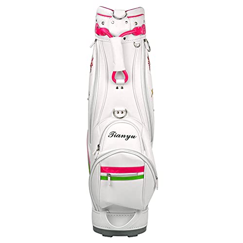 ACXZ Women's Floral Embroidered Golf Staff Carry Bag White