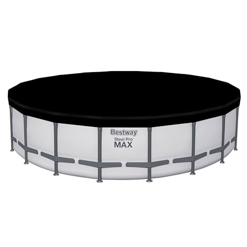 Bestway Steel Pro MAX 20 Foot x 52 Inch Round Above Ground Swimming Pool Set Gray