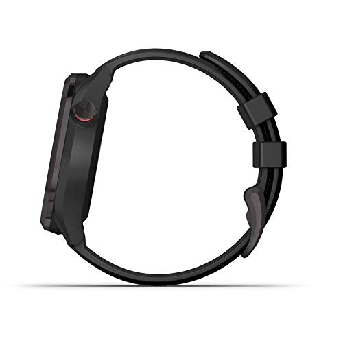 Wearable4U Garmin Approach S42 Premium GPS Golf Watch Gunmetal Black Silicone Band