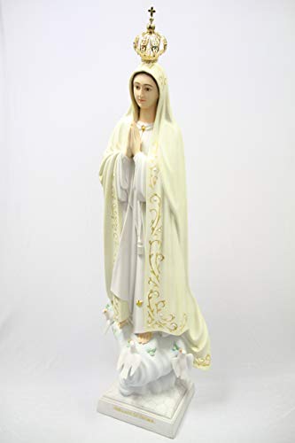 Vittoria Collection 44" Our Lady of Fatima Statue Sculpture White