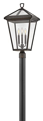 Hinkley Alford Place Large LED Post Top Lantern - Die Cast Aluminum, Dimmable Oil Rubbed Bronze