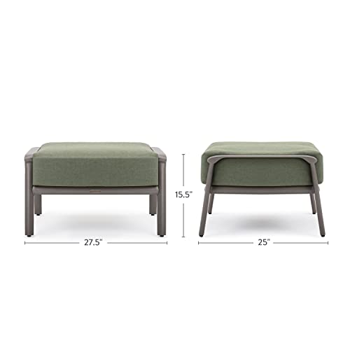 Winston Aspen Cushion 2 Piece Seating Set with Lounge Chair & Ottoman Weathered Teak