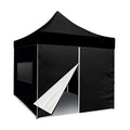 BANNER BUZZ 10x10 Pop Up Canopy Tent with Sidewalls and Mesh Windows Black
