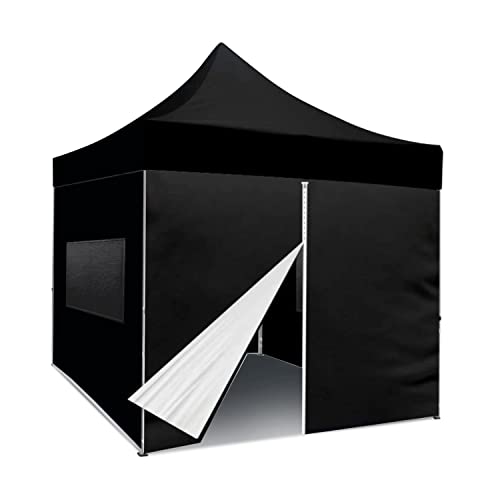 BANNER BUZZ 10x10 Pop Up Canopy Tent with Sidewalls and Mesh Windows Black