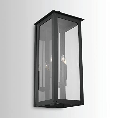 Capital Lighting Fixture Company Hunt Urban/Industrial Outdoor Wall Lantern 4-Light Clear Glass Black
