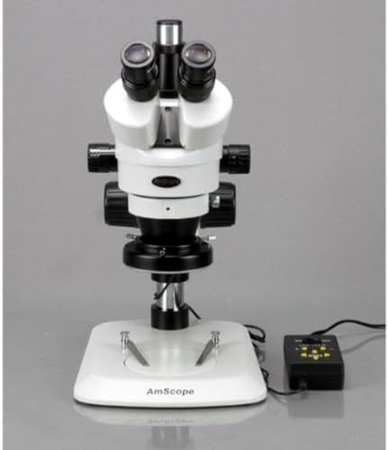AmScope Digital Trinocular Stereo Zoom Microscope with LED Ring Light Multi