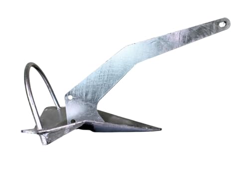 MarineNow Galvanized Shovel Scoop Style Anchor with Roll Bar Silver 55 kg