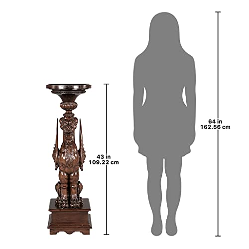 Design Toscano English Griffin Pedestal Plant Stand Cherry