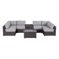 Living Source International 9-Piece Sectional Set Plus Olefin Cushion Brown