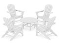 Polywood South Beach 5-Piece Adirondack Chair Conversation Set White