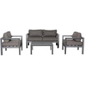 Teva Furniture Cabo Aluminum Loveseat Set Gray Frame Charcoal Cushion