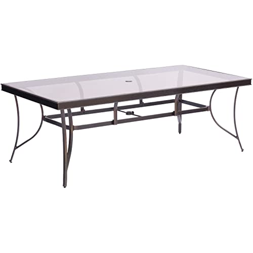 Hanover Fontana 9-Piece Rust-Resistant Aluminum Outdoor Dining Set Brown