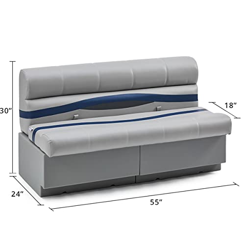 DeckMate 55'' Premium Pontoon Boat Seat Bench Ivory, Tan & Beige
