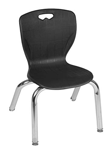 Regency Kee Height Adjustable Mobile Classroom Table Set with Two 12" Andy Chairs Grey/Black