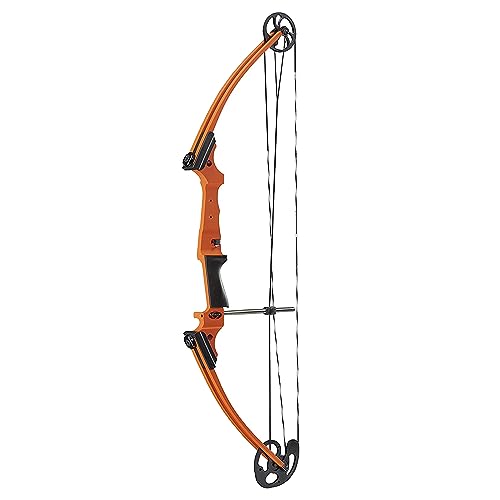 GENESIS Adjustable Left-Handed Compound Bow Kit with Quiver, Arm Guard, and Arrows Orange