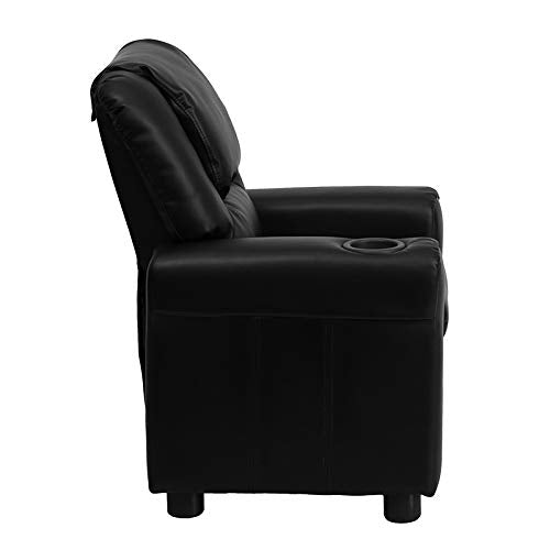 Personalized by DG Custom Graphics Kids Recliner with Cup Holder and Name Black