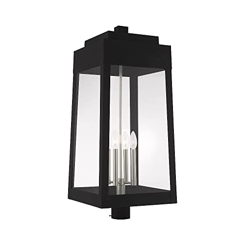 Livex Four Light Outdoor Post Top Lantern Black