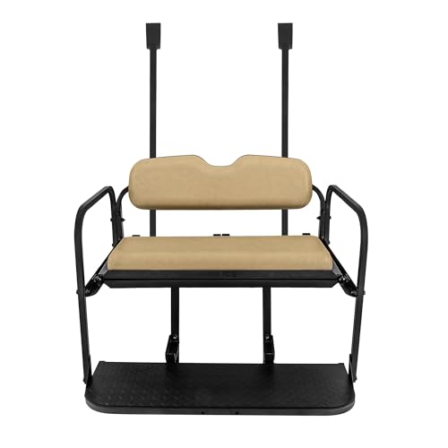 Gusto Club Car Precedent Golf Cart Flip Folding Rear Back Seat Kit Black