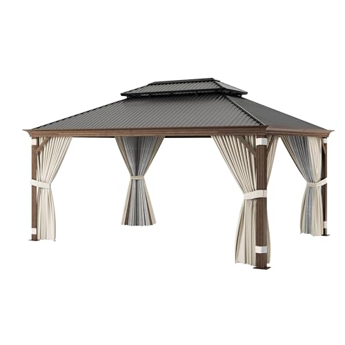BELLEZE 12x16ft Hardtop Gazebo Brown