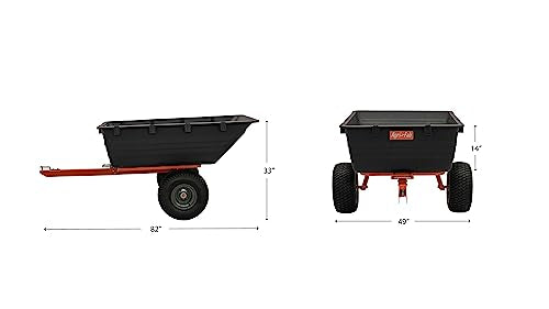 Agri-Fab 1,000 lb Tow Behind Poly Dump Cart Black/Orange