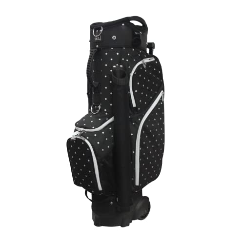 RJ GOLF RJ Sports Carter 14 Way Divider Top Transport Golf Cart Bag with Wheels/Handle Polka Dot