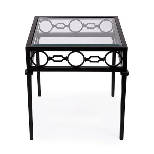 Home Square 3-Piece Outdoor Lounge Chair Set with End Table Black