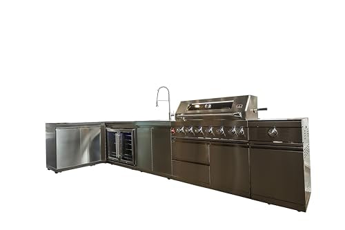 Luxuria Spas Flame Pro Series 6-Burner Six Piece Modular Kitchen Silver